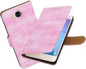 BestCases.nl Huawei Y5 2017 / Y6 2017 Mini Slang booktype hoesje Roze