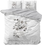 Sleeptime Lovely Romance Grey - Dekbedovertrekset - Tweepersoons - 200x200/220  - Grijs