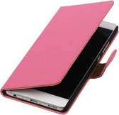 Roze Effen booktype cover hoesje voor LG K4 (2016) K120E