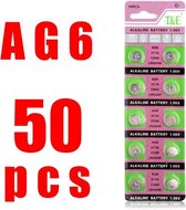 50 Stuks AG6 / 371 Horloge Batterijen Huismerk®