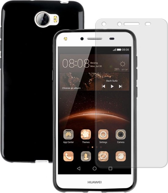 MP Case Dark tpu case hoesje voor Huawei Y6 2 Compact / Y6 II Compact +  gratis... | bol.com
