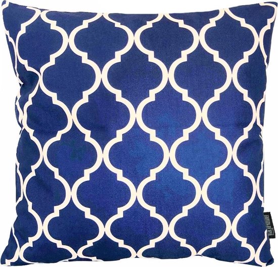 doden Opvoeding leerling Quatrefoil Blauw Kussenhoes | Katoen / Linnen | 45 x 45 cm | bol.com