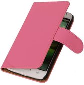 LG Optimus L7 Book Case Effen Roze Hoesje