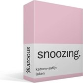 Snoozing - Katoen-satijn - Laken - Eenpersoons - 150x260 cm - Roze
