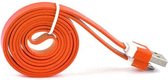 Platte Datakabel Lightning 2 meter Oranje voor Apple iPhone, iPod, iPad