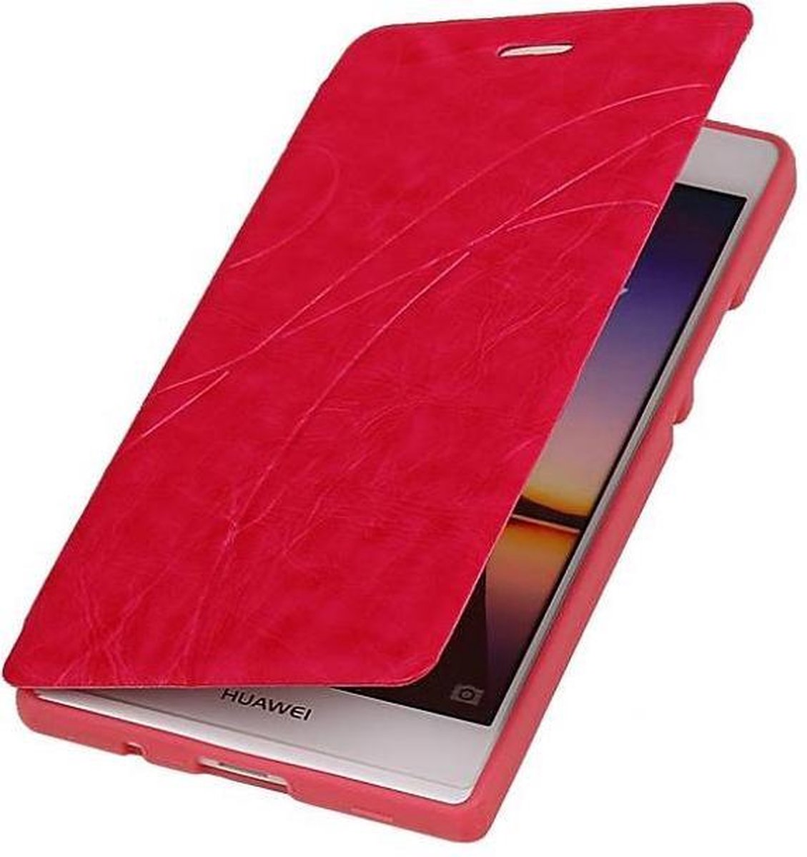 Easy TPU Booktype hoesje Geschikt voor Huawei Ascend P6 Roze
