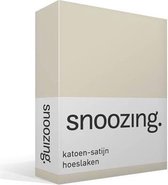 Snoozing - Katoen-satijn - Hoeslaken - Tweepersoons - 150x200 cm - Ivoor
