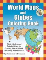 World Maps and Globes Coloring Book