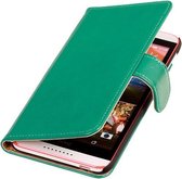 PU Leder Groen Hoesje HTC One E8 Book/Wallet Case/Cover