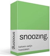 Snoozing - Katoen-satijn - Hoeslaken - Lits-jumeaux - 200x220 cm - Lime