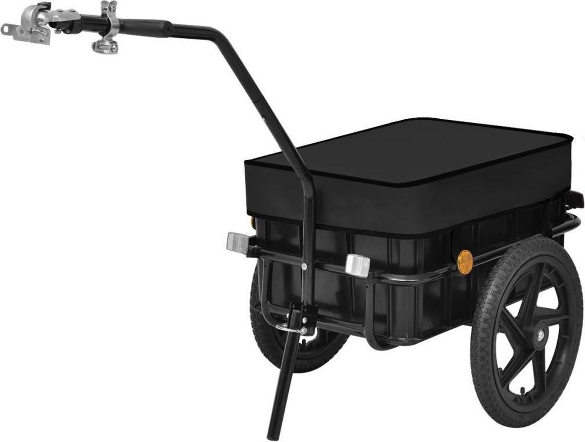 Monzana Bicycle Trailer with 2 Wheels Carrier Cargo Black Bicycle