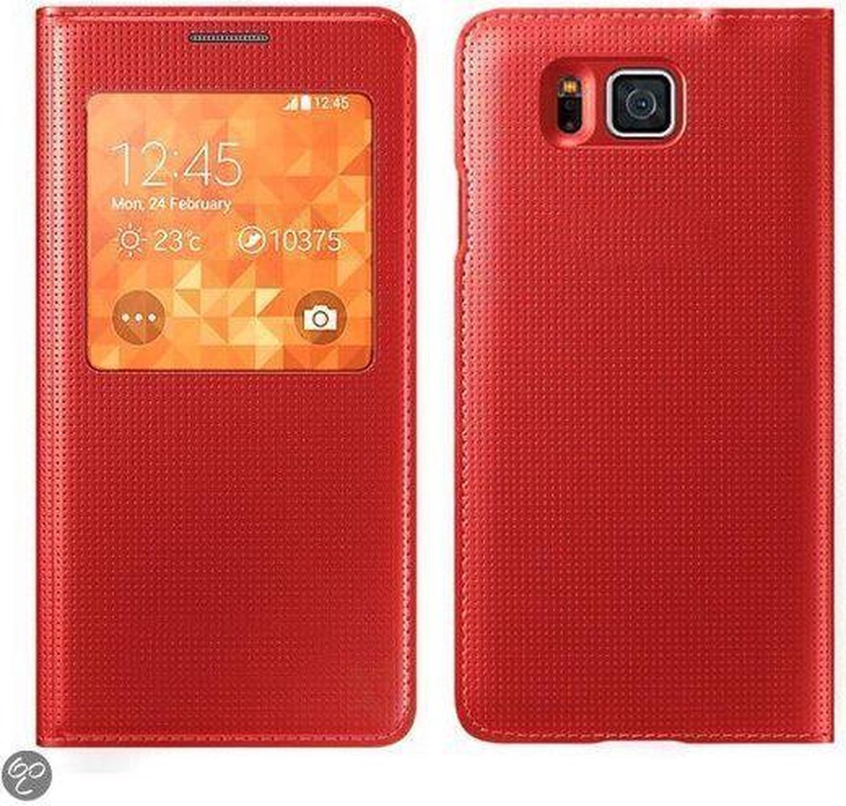 Samsung Galaxy Alpha G850F S view cover case Rood Red