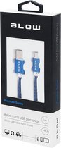 Micro USB Kabel Nylon 1 meter - Blauw HQ