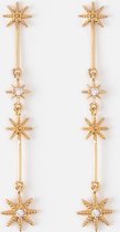 Orelia oorbellen - met staafjes en meerdere sterretjes - goudkleurig - 5,5 cm