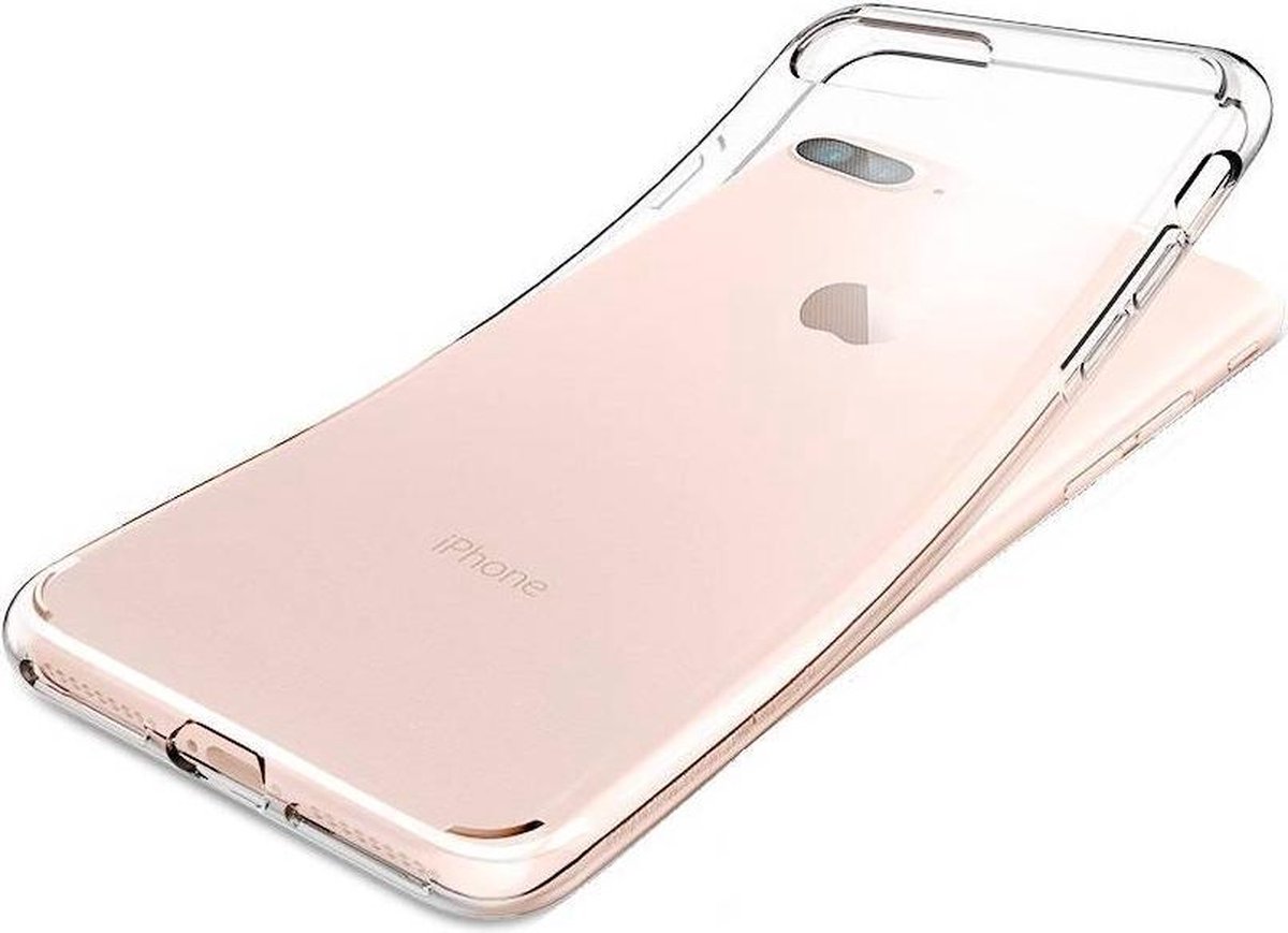 Transparant Pvc Siliconen Geschikt voor iPhone 8 Plus Backcover Hoesje