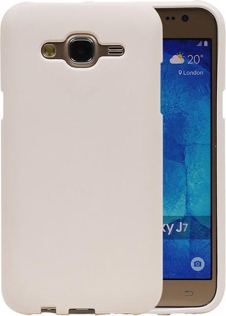 Wit Zand TPU back case cover hoesje voor Samsung Galaxy J7