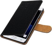 Mobieletelefoonhoesje.nl - Krokodil Bookstyle Hoesje Voor Samsung Galaxy J3 Pro Zwart