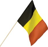 48 stuks: Polyester zwaaivlag - Belgie - 30x45cm / 76cm