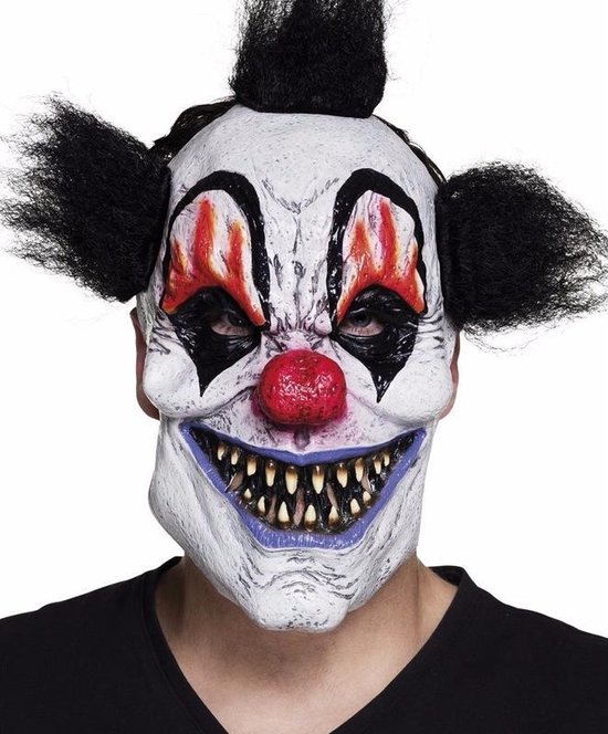 Latex killer clown masker met zwart haar | bol.com