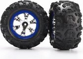 Traxxas 1:16 Summit Tires and wheels - 1 paar - assembled & glued - Geode chrome / blue