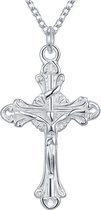 Jezus Christus kruis hanger 4 cm met ketting