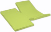 Damai - Hoeslaken dubbele split (tot 35 cm) - Katoen - 140 x 200 cm - Lime