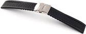 Horlogeband Rubber Caro Zwart - 20mm