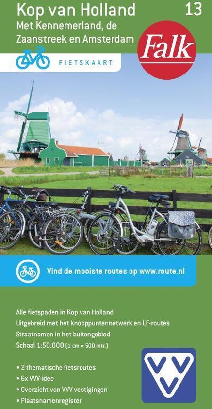 9789028724457 - Falkplan fietskaart 13 -   Kop van Holland