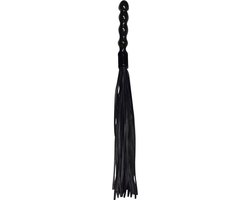 ZADO – 56 cm Lederen Flogger Zweep met Golvend Handvat voor Anaal of Vaginaal Insertie – Zwart