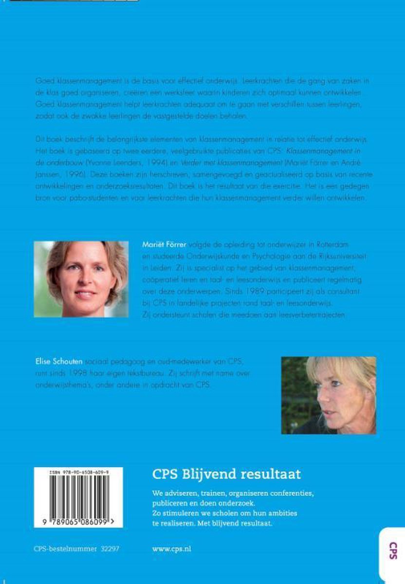 Klassenmanagement in de basisschool - back cover