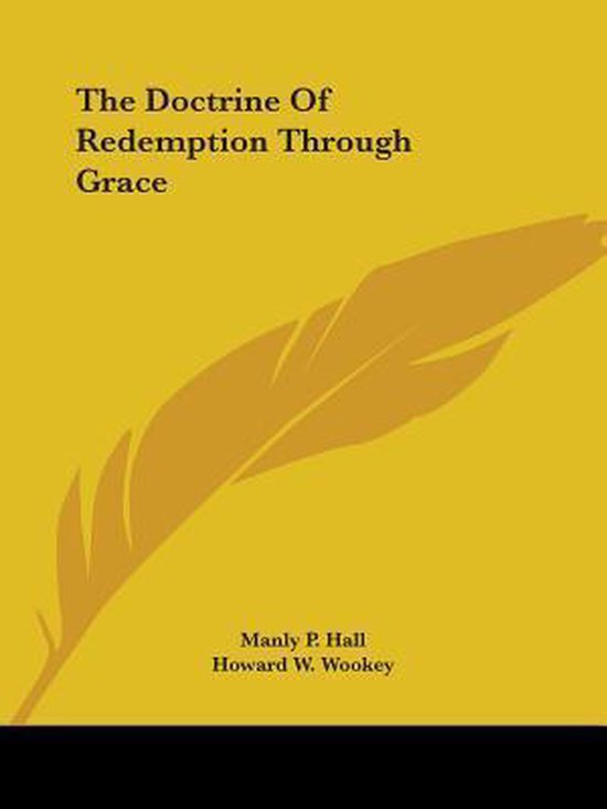 Boek kaft 'The Doctrine Of Redemption Through Grace' met tekst en een veer.