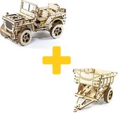 Wooden.City modelbouw hout voordeelpakket Jeep en trailer