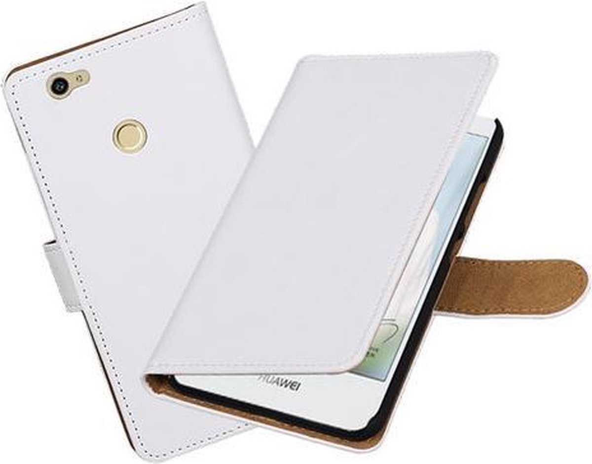 BestCases.nl Wit Effen booktype hoesje voor Huawei Nova
