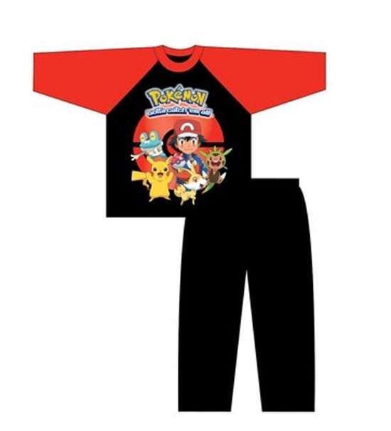 Pokemon pyjama zwart/rood maat 110/116 | bol.com