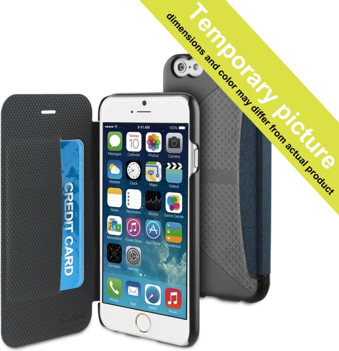 Muvit Folio Card Case voor iPhone 6 Plus - Blauw