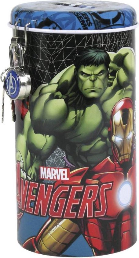 Marvel Avengers Assemble - Spaarpot 14,5 cm met slotje - Multi colour | bol