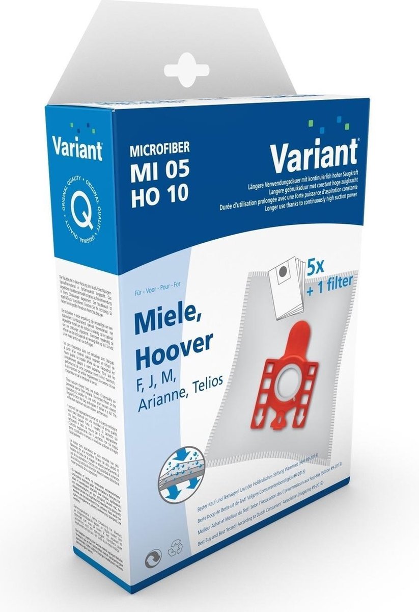 Miele Hoover F J M Ariane Tlios microfiber stofzuigerzakken 5 stuks + filter