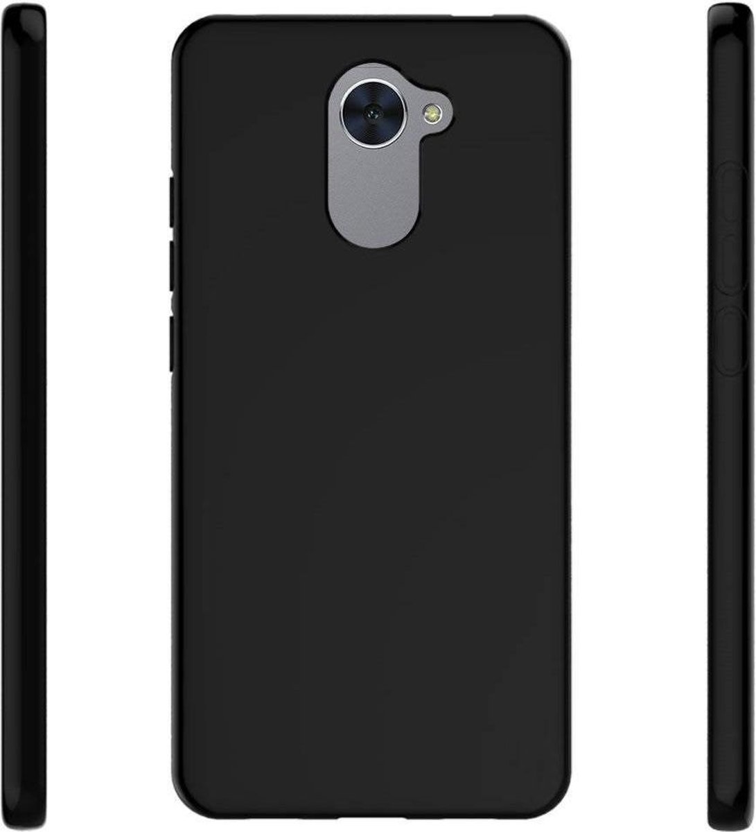 Zwart TPU Siliconen Backcover Case Hoesje voor Huawei Y7 Prime