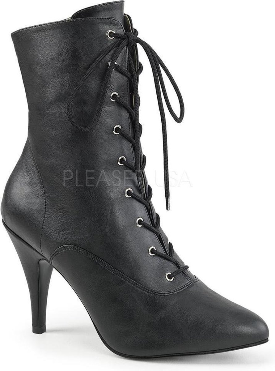Dream-1020 korte laars met puntige neus en hak mat zwart - (EU 42,5 = US 12) - Pleaser Pink Label
