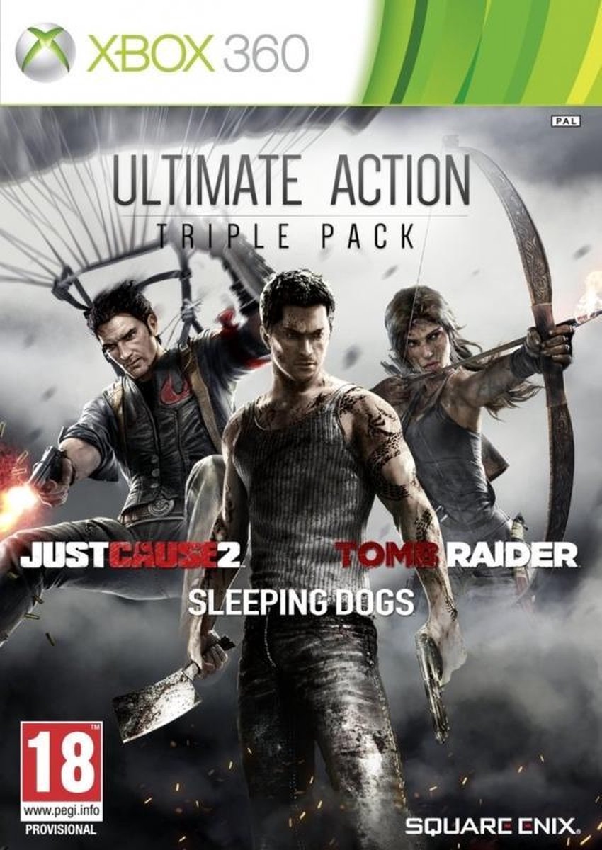 Ultimate Action Triple Pack (Just Cause 2, Sleeping Dogs & Tomb Raider) /X360