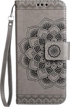 Shop4 - iPhone 8 Plus Hoesje - Wallet Case Vintage Mandala Grijs