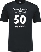 Mijncadeautje - Leeftijd T-shirt - Zo goed kun je er uitzien 50 jaar - Unisex - Zwart (maat XL)