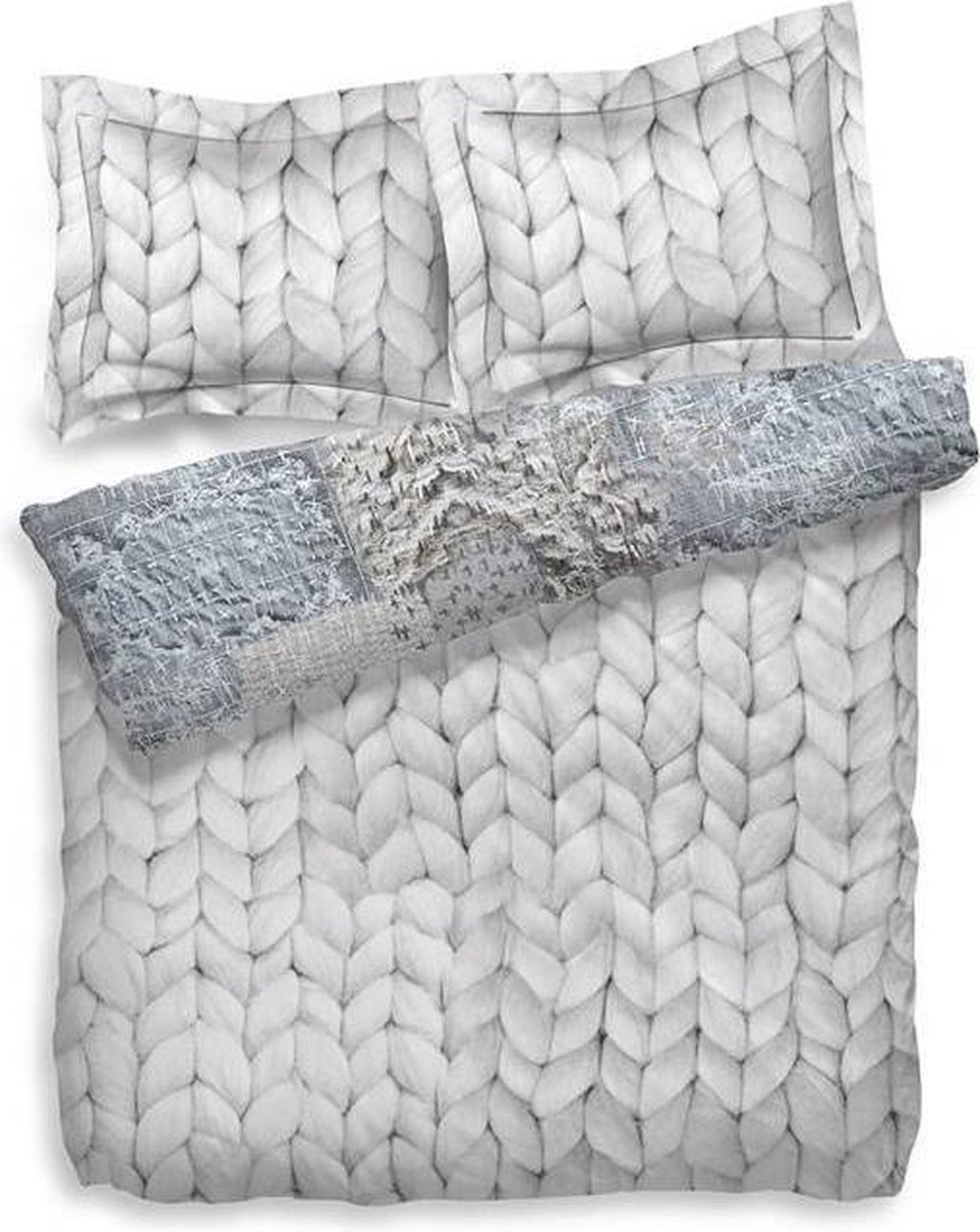 Heckett & Lane Sherman - Dekbedovertrek - Eenpersoons - 140x200/220 cm + 1 kussensloop 60x70 cm - Chateau White
