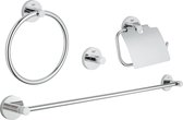 GROHE Essentials badkamer accessoireset (4-in-1) - Chroom