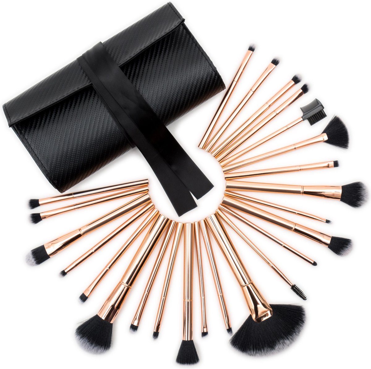 Rio BRRG-24 - Professional Cosmetic Brush collection 24 st - rose goud