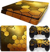 Steel Gold - PS4 Slim Console Skins PlayStation Stickers