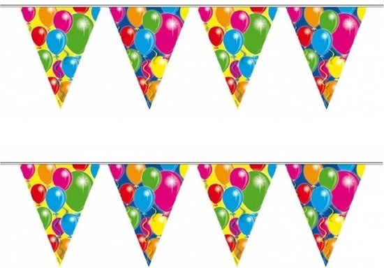 2x Vlaggenlijn ballonnen 10 meter - 2 stuks feest vlaggen slinger 10 meter  | bol.com
