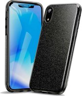 Hoesje geschikt voor Apple iPhone Xr Hoesje Glitters Siliconen TPU Case Zwart - BlingBling Cover van iCall