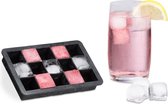 Relaxdays siliconen ijsblokjesvorm - 2,5 cm ijsblokken - vierkant - ijsblokkenhouder