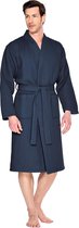 Wafel badjas voor sauna marineblauw M - unisex